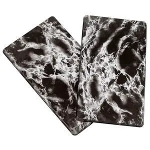 Black Marble Burner Covers, Made of Durable Smooth Metal, Easy Cleaning, | Kitchen D cor - Set of 2, Each Measures 20" Long x 11 1/2" Wide x 5/8" High Black Marble Burner Covers, Made of Durable Smooth Metal, Easy Cleaning, | Kitchen D cor - Set of 2, Each Measures 20" Long x 11 1/2" Wide x 5/8" High