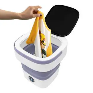 Portable Washing Machine, 12L Large Capacity Laundry Washer Cleaning for Underwear, Baby Clothes and Small Clothes, Mini Washer Foldable Washing Machine for Apartments Dorm Camping (Purple) Portable Washing Machine, 12L Large Capacity Laundry Washer Cleaning for Underwear, Baby Clothes and Small Clothes, Mini Washer Foldable Washing Machine for Apartments Dorm Camping (Purple)