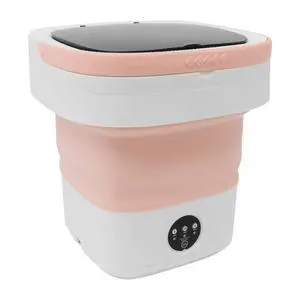 Portable Washing Machine, 12L Mini Foldable Mini Washing Machine w/2 Washing Time & 1 Drainage Time, Suitable for Underwear,Socks,Baby Clothes,Pet Clothes (Pink) Portable Washing Machine, 12L Mini Foldable Mini Washing Machine w/2 Washing Time & 1 Drainage Time, Suitable for Underwear,Socks,Baby Clothes,Pet Clothes (Pink)