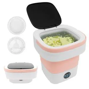 Portable Washing Machine,12L Upgraded With Spin Basket,Foldable Mini Washing Machine with 3 Modes Cleaning Small Washer for Baby Clothes, Underwear or Small Items, Apartment, Dorm,RV (Pink) Portable Washing Machine,12L Upgraded With Spin Basket,Foldable Mini Washing Machine with 3 Modes Cleaning Small Washer for Baby Clothes, Underwear or Small Items, Apartment, Dorm,RV (Pink)