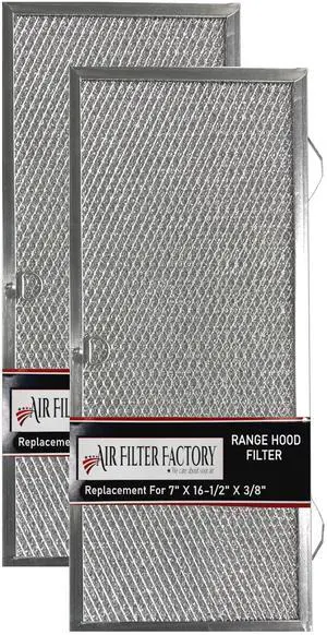 7 x 16-1/2 x 3/8 Inch Aluminum Range Hood Grease Filter - Washable Replacement 2-Pack for Stove Top Ventilation 7 x 16-1/2 x 3/8 Inch Aluminum Range Hood Grease Filter - Washable Replacement 2-Pack for Stove Top Ventilation