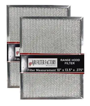 10 Inches X 13-1/2 Inches X 3/8 Inches Range Hood Aluminum Grease Filters 2-Pack 10 Inches X 13-1/2 Inches X 3/8 Inches Range Hood Aluminum Grease Filters 2-Pack