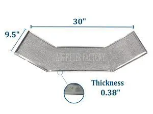 Range Hood Grease Filter 368815 Replacement 1-Pack | Thermador compatible 368815 grease filter 1-pack. 9.5" x 30" x 0.38" with 8" wings. Washable thick aluminum mesh pad Range Hood Grease Filter 368815 Replacement 1-Pack | Thermador compatible 368815 grease filter 1-pack. 9.5" x 30" x 0.38" with 8" wings. Washable thick aluminum mesh pad