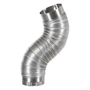 Aluminum Duct with Connectors, Semi Ridgid, Flexible, 4" x 2', Silver (AM42) Aluminum Duct with Connectors, Semi Ridgid, Flexible, 4" x 2', Silver (AM42)