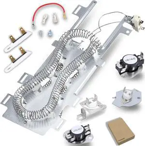 Dryer Heating Element Kit for Maytag MEDE500VW1 MEDE900VW1 MED8000AG0 | Fits MEDE500VW2, MEDE500WJ0, MEDE500WR0, MEDE900VJ0, MEDE900VJ1, MEDE900VW0, MEDE900VW1, includes thermostat and thermal fuse Dryer Heating Element Kit for Maytag MEDE500VW1 MEDE900VW1 MED8000AG0 | Fits MEDE500VW2, MEDE500WJ0, MEDE500WR0, MEDE900VJ0, MEDE900VJ1, MEDE900VW0, MEDE900VW1, includes thermostat and thermal fuse