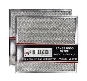 Replacement For 5303307779, SV03510, V03510, 103982043, 1930737, 3510, 64000, 99010259, 99010264 Aluminum Mesh Grease Range Hood Filters 9-15/16 x 11-15/16 x 3/8 Inches 2-Pack Replacement For 5303307779, SV03510, V03510, 103982043, 1930737, 3510, 64000, 99010259, 99010264 Aluminum Mesh Grease Range Hood Filters 9-15/16 x 11-15/16 x 3/8 Inches 2-Pack