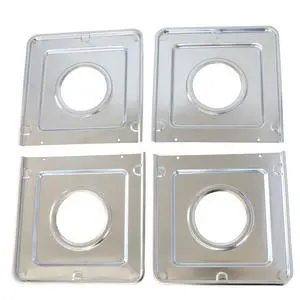 Made in the USA Style J WB32X90 Heavy Duty Replacement Square Chrome Gas Drip Pans for GE Stoves AP2028207, PS244863, 258331, AH244863, EA244863, PS244863, WB32X0090, WB3X5066 4 Pk Made in the USA Style J WB32X90 Heavy Duty Replacement Square Chrome Gas Drip Pans for GE Stoves AP2028207, PS244863, 258331, AH244863, EA244863, PS244863, WB32X0090, WB3X5066 4 Pk
