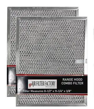8-1/2 x 11-1/4 x 3/8 Inches Compatible For Range Hood Aluminum Charcoal Combo Filters 2-Pack 8-1/2 x 11-1/4 x 3/8 Inches Compatible For Range Hood Aluminum Charcoal Combo Filters 2-Pack