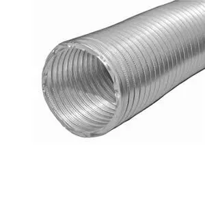 Builders Best V220 Semi-Rigid Aluminum Dryer Vent Hose with 2 Metal Clamps, 4" x 8' Flexible Metal Duct Pipe for Exhaust or HVAC Air Systems Builders Best V220 Semi-Rigid Aluminum Dryer Vent Hose with 2 Metal Clamps, 4" x 8' Flexible Metal Duct Pipe for Exhaust or HVAC Air Systems