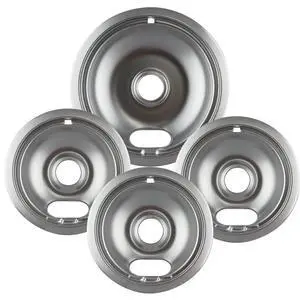 10124XZ Chrome Style A Drip Pans Sets of 4, 3 6 Inch and 1 8 Inch 10124XZ Chrome Style A Drip Pans Sets of 4, 3 6 Inch and 1 8 Inch