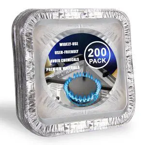 200 Pack 9 Inch Square Stove Burner Covers for Gas & Electric Stove Top, Disposable Aluminum Foil Stove Burner Liners, Stove Top Cover for Electric & Gas Burners, Keep Range Stove Clean 200 Pack 9 Inch Square Stove Burner Covers for Gas & Electric Stove Top, Disposable Aluminum Foil Stove Burner Liners, Stove Top Cover for Electric & Gas Burners, Keep Range Stove Clean