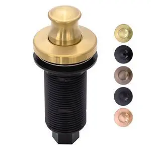 Brushed Gold Garbage Disposal Air Switch Kit with Sink Top Waste Disposal On/Off Push Button with Brass Cover and Plastic, 2-1/2" Max Countertop Thickness (AK79002-BTG) Brushed Gold Garbage Disposal Air Switch Kit with Sink Top Waste Disposal On/Off Push Button with Brass Cover and Plastic, 2-1/2" Max Countertop Thickness (AK79002-BTG)