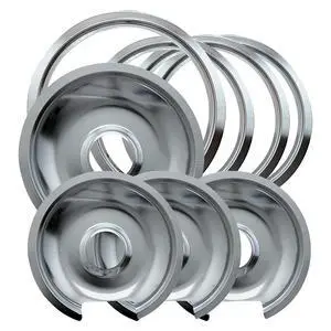 1056RGE8 Style D Chrome 4 Pack Drip Pans and 4 Pack Trim Rings 1056RGE8 Style D Chrome 4 Pack Drip Pans and 4 Pack Trim Rings