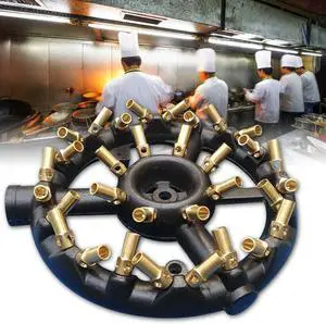 Heavy-Duty Natural Gas Jet Burner 10/20/23/32 Tips, Cast Iron & Brass Wok Stove with Sand Light Finish, Commercial-Grade Burner Replacement (32 Tips) Heavy-Duty Natural Gas Jet Burner 10/20/23/32 Tips, Cast Iron & Brass Wok Stove with Sand Light Finish, Commercial-Grade Burner Replacement (32 Tips)