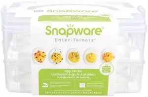 2-Layer Snap N Stack Deviled Egg Carrier with Handle - Made in USA | Stackable Two-Tier Design | Secure Latching Closure | Convenient Carry Handle | Ideal For Gatherings 2-Layer Snap N Stack Deviled Egg Carrier with Handle - Made in USA | Stackable Two-Tier Design | Secure Latching Closure | Convenient Carry Handle | Ideal For Gatherings