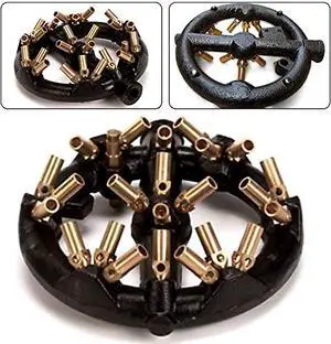 Heavy-Duty Natural Gas Jet Burner 10/20/23/32 Tips, Cast Iron & Brass Wok Stove with Sand Light Finish, Commercial-Grade Burner Replacement (20 Tips) Heavy-Duty Natural Gas Jet Burner 10/20/23/32 Tips, Cast Iron & Brass Wok Stove with Sand Light Finish, Commercial-Grade Burner Replacement (20 Tips)