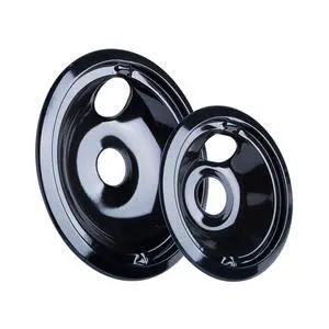 P119204XZ Black Style B Porcelain Drip Pans Set of 4 Containing 3-6 Inch Pans and 1-8 Inch Pan P119204XZ Black Style B Porcelain Drip Pans Set of 4 Containing 3-6 Inch Pans and 1-8 Inch Pan