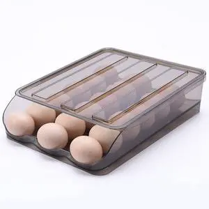 Stackable Acrylic Gravity Egg Tray Holder for Fridge - Food-Safe PET Refrigerator Storage Bin for Eggs (Brown, Single Tray) Stackable Acrylic Gravity Egg Tray Holder for Fridge - Food-Safe PET Refrigerator Storage Bin for Eggs (Brown, Single Tray)