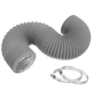 4 Inch 25ft Dryer Vent Hose,Flexible Insulated Air Ducting,Vent Hose PVC Aluminum Foil with 2 Clamps for HVAC Ventilation(Grey) 4 Inch 25ft Dryer Vent Hose,Flexible Insulated Air Ducting,Vent Hose PVC Aluminum Foil with 2 Clamps for HVAC Ventilation(Grey)