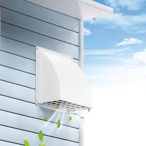 6 Inch Dryer Vent Cover Outside with Removable Screen, White | Metal Exhaust Wall Vent, Cushioned Non-Return Flap, Easy to Clean, Ideal for House, Range Hood, AC, Opening Diameter: 5.7" 6 Inch Dryer Vent Cover Outside with Removable Screen, White | Metal Exhaust Wall Vent, Cushioned Non-Return Flap, Easy to Clean, Ideal for House, Range Hood, AC, Opening Diameter: 5.7"