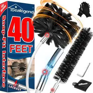40Ft Dryer Vent Cleaner Kit Flexible Lint Remover | Upgraded Quick-Snap Brush with Drill Attachment for Easy to Use, Deep Clean, Lint Removal, Easy DIY Assembly, Home Essential 40Ft Dryer Vent Cleaner Kit Flexible Lint Remover | Upgraded Quick-Snap Brush with Drill Attachment for Easy to Use, Deep Clean, Lint Removal, Easy DIY Assembly, Home Essential