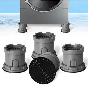4Pcs Anti Vibration Pads for Washing Machine, Adjustable Height Stops Washer Dryer Moving, Prevents Noise, Vibration Transfer, Antivibration Stabilizer Support Feet with Suction Cup Bottom (Grey) 4Pcs Anti Vibration Pads for Washing Machine, Adjustable Height Stops Washer Dryer Moving, Prevents Noise, Vibration Transfer, Antivibration Stabilizer Support Feet with Suction Cup Bottom (Grey)