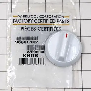 WP98006102 Range Control Burner Knob (White) WP98006102 Range Control Burner Knob (White)