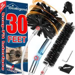 30Ft Dryer Vent Cleaner Kit, Flexible Lint Remover | Upgraded Quick-Snap Brush with Drill Attachment for Easy to Use, Deep Clean, Lint Removal, Easy DIY Assembly, Home Essential 30Ft Dryer Vent Cleaner Kit, Flexible Lint Remover | Upgraded Quick-Snap Brush with Drill Attachment for Easy to Use, Deep Clean, Lint Removal, Easy DIY Assembly, Home Essential