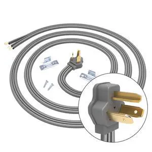 3 Prong Dryer Cord, 10FT 30A Pure Copper, NEMA 10-30P, ETL Listed | 125/250V 10 Gauge appliance power cord uses 3 wires with O-ring terminals and pure copper conductors for dryer hookups 3 Prong Dryer Cord, 10FT 30A Pure Copper, NEMA 10-30P, ETL Listed | 125/250V 10 Gauge appliance power cord uses 3 wires with O-ring terminals and pure copper conductors for dryer hookups