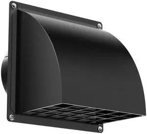 4 Inch Dryer Vent Cover Outside with Removable Screen, Black | Metal Exterior Wall Vent, Cushioned Non-Return Flap, Easy To Clean, Ideal for House, Range Hood, AC, Opening Diameter: 3.81" 4 Inch Dryer Vent Cover Outside with Removable Screen, Black | Metal Exterior Wall Vent, Cushioned Non-Return Flap, Easy To Clean, Ideal for House, Range Hood, AC, Opening Diameter: 3.81"