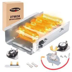 279838 Dryer Heating Element Kit for Whirlpool, Kenmore and Maytag | 5-piece kit with 279838 heater and 4 control parts for select Whirlpool, Kenmore, Maytag, Amana, Roper and Admiral dryers 279838 Dryer Heating Element Kit for Whirlpool, Kenmore and Maytag | 5-piece kit with 279838 heater and 4 control parts for select Whirlpool, Kenmore, Maytag, Amana, Roper and Admiral dryers