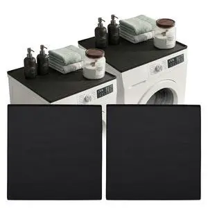 2PC Washer And Dryer Topper Protector Mat 25"x25" Washing Machine Top Cover | Silicone Non-Slip Waterproof Washer and Dryer Covers For The Top Load, Dust Guard, Laundry Cover Top (Onyx /Dark Grey) 2PC Washer And Dryer Topper Protector Mat 25"x25" Washing Machine Top Cover | Silicone Non-Slip Waterproof Washer and Dryer Covers For The Top Load, Dust Guard, Laundry Cover Top (Onyx /Dark Grey)