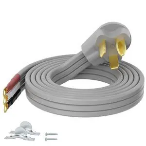 3 Prong Dryer Cord 15 FT, NEMA 10-30P to 3-Wire Appliance Cord, 30-Amp, 3 Wires with Eyelet Connectors, 10 Gauge Copper Wire, Grey Cable 3 Prong Dryer Cord 15 FT, NEMA 10-30P to 3-Wire Appliance Cord, 30-Amp, 3 Wires with Eyelet Connectors, 10 Gauge Copper Wire, Grey Cable