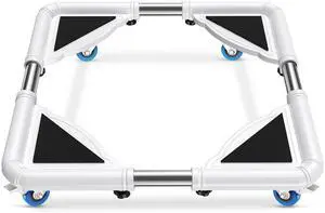 Mini Fridge Stand Mobile Roller, Adjustable18.5-27''- White | 4 Locking Wheels Suitable for Washing Machine, Dryer & Refrigerator, universal household appliance base, stable, durable Mini Fridge Stand Mobile Roller, Adjustable18.5-27''- White | 4 Locking Wheels Suitable for Washing Machine, Dryer & Refrigerator, universal household appliance base, stable, durable