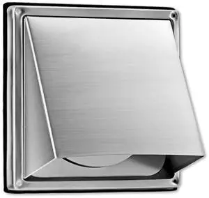 6-Inch External Extractor Wall Vent Cushioned Non Return Flap | 304 Stainless Steel Cushioned Non Return Flap for Bathroom, Kitchen, Office, Garage, AC, Range Hood Extractor Exterior Vent 6-Inch External Extractor Wall Vent Cushioned Non Return Flap | 304 Stainless Steel Cushioned Non Return Flap for Bathroom, Kitchen, Office, Garage, AC, Range Hood Extractor Exterior Vent