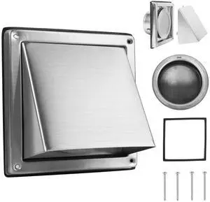 5-Inch Exhaust Dryer Vent Cover Outside 304 Stainless Steel | Upgrade Removable Cover and Insect Screen Mesh for Bathroom, Kitchen, Office, Garage, AC, Range Hood Extractor Exterior Wall 5-Inch Exhaust Dryer Vent Cover Outside 304 Stainless Steel | Upgrade Removable Cover and Insect Screen Mesh for Bathroom, Kitchen, Office, Garage, AC, Range Hood Extractor Exterior Wall