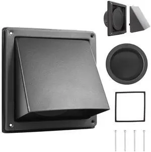 5-Inch Black Exhaust Dryer Vent Cover 304 Stainless Steel | Upgrade Removable Cover and Insect Screen Mesh for Bathroom, Kitchen, Office, Garage, AC, Range Hood Extractor Exterior Wall 5-Inch Black Exhaust Dryer Vent Cover 304 Stainless Steel | Upgrade Removable Cover and Insect Screen Mesh for Bathroom, Kitchen, Office, Garage, AC, Range Hood Extractor Exterior Wall
