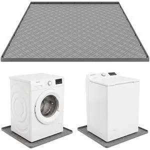 33 x 31 Inch Washing Machine Drain Pan, Silicone Washer Pan, Grey | 2cm Raised Waterproof Edge, Washer and Dryer Mat for Floor Protection, Fits Standard & Large Washers Up to 5.0 Cu.Ft 33 x 31 Inch Washing Machine Drain Pan, Silicone Washer Pan, Grey | 2cm Raised Waterproof Edge, Washer and Dryer Mat for Floor Protection, Fits Standard & Large Washers Up to 5.0 Cu.Ft