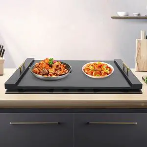 Stove Cover Board for Gas Stovetop, 30" x 22" Noodle Board Stovetop Cover with Handles, Sink Wood Block Covers for Electric & Gas Stove, Farmhouse Decorative Wooden Tray for Kitchen (Black) Stove Cover Board for Gas Stovetop, 30" x 22" Noodle Board Stovetop Cover with Handles, Sink Wood Block Covers for Electric & Gas Stove, Farmhouse Decorative Wooden Tray for Kitchen (Black)