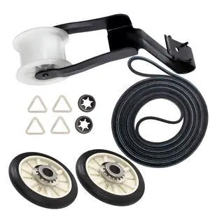4392065 Dryer Repair Kit with 349241T Drum Support Roller, 691366 Idler Pulley, 341241 Belt for Whirlpool Kenmore Maytag Dryers - Replaces AP3131942 AP3098345 AP6010582 4392065 Dryer Repair Kit with 349241T Drum Support Roller, 691366 Idler Pulley, 341241 Belt for Whirlpool Kenmore Maytag Dryers - Replaces AP3131942 AP3098345 AP6010582
