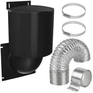 Dryer Vent Kit (Black) 4 Inch Exterior Dryer Vent Cover with 3FT Vent Hose, 2 Hose Clamps, Tape & Screws | Energy Saving & Pest Resistant Dryer Vent Kit (Black) 4 Inch Exterior Dryer Vent Cover with 3FT Vent Hose, 2 Hose Clamps, Tape & Screws | Energy Saving & Pest Resistant