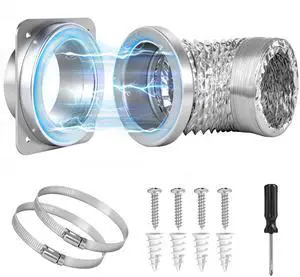Magnetic Dryer Vent Connector Kit, 4-Inch Quick Connect with 3.3FT Hose | Fits gas/electric dryer vent setups, airtight silicone seal, wall adapter for tight laundry rooms and lint cleaning Magnetic Dryer Vent Connector Kit, 4-Inch Quick Connect with 3.3FT Hose | Fits gas/electric dryer vent setups, airtight silicone seal, wall adapter for tight laundry rooms and lint cleaning