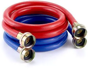 Washer Hoses 4FT,Rubber Washing Machine Hoses 3/4 Washer Machine Hoses 2 packs,Burst Proof Water Supply Lines for Hot and Cold Washer Water Hoses-by Washer Hoses 4FT,Rubber Washing Machine Hoses 3/4 Washer Machine Hoses 2 packs,Burst Proof Water Supply Lines for Hot and Cold Washer Water Hoses-by