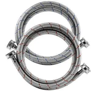 Washing Machine Hoses,Stainless Steel Washing Machine Hose 4ft -2 Packs Braided Premium Washer Hoses Supply Lines-washer hoses 4ft Hot and Cold Striped Water Connection Washing Machine Hoses,Stainless Steel Washing Machine Hose 4ft -2 Packs Braided Premium Washer Hoses Supply Lines-washer hoses 4ft Hot and Cold Striped Water Connection