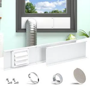 Dryer Vent Window Kit, Adjustable Window Vent Kit with Outdoor Dryer Vent Cover,4 Inch Hood for Exhaust Ventilation Dryer Vent Window Kit, Adjustable Window Vent Kit with Outdoor Dryer Vent Cover,4 Inch Hood for Exhaust Ventilation