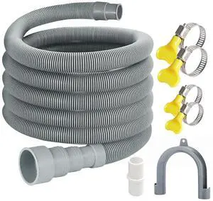 13ft Universal Washing Machine Drain Hose Extension Kit | Flexible Universal Washer & Dishwasher Drain Hose Replacement with 1 Extension Adapter,4 Clamps and 1 U-Bend Holder 13ft Universal Washing Machine Drain Hose Extension Kit | Flexible Universal Washer & Dishwasher Drain Hose Replacement with 1 Extension Adapter,4 Clamps and 1 U-Bend Holder