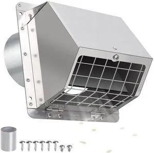 3 Inch Dryer Vent Cover Outside with Mesh and Damper,304 Stainless Steel Wall Vent Exhaust Vent Cover,3" Metal Dryer Vent Cover,Exterior Dryer Vent Hood Cap for Laundry Dryer Range Hood AC Air Vent 3 Inch Dryer Vent Cover Outside with Mesh and Damper,304 Stainless Steel Wall Vent Exhaust Vent Cover,3" Metal Dryer Vent Cover,Exterior Dryer Vent Hood Cap for Laundry Dryer Range Hood AC Air Vent
