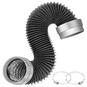 5FT Dryer Vent Hose 4 Inch, Heavy Duty Flexible Aluminum Duct | Rubber Seal Connectors, Easy Install, 6-Layer Aluminum, Heat Resistant Exhaust Hose for Tight Spaces, Vent Kit & 2 Clamps 5FT Dryer Vent Hose 4 Inch, Heavy Duty Flexible Aluminum Duct | Rubber Seal Connectors, Easy Install, 6-Layer Aluminum, Heat Resistant Exhaust Hose for Tight Spaces, Vent Kit & 2 Clamps