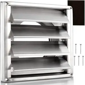 5" Louvered Dryer Air Vent Cap for Exterior Wall, Stainless Steel | Weather & UV-Resistant with 4 Screws Rubber Gasket, Metal External Wall Air Vent for Dryer Vents Kitchen Stove Vent AC Vent 5" Louvered Dryer Air Vent Cap for Exterior Wall, Stainless Steel | Weather & UV-Resistant with 4 Screws Rubber Gasket, Metal External Wall Air Vent for Dryer Vents Kitchen Stove Vent AC Vent