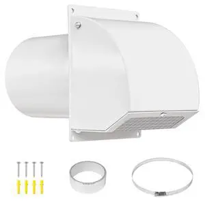 8 Inch Hooded Wall Vent Cover with Screen and Damper, White | Heavy-duty 14GA/2MM Steel Vent Covers for Wall, Vent Cover for Dryer Ventilation and Outdoor Air Exhaust 8 Inch Hooded Wall Vent Cover with Screen and Damper, White | Heavy-duty 14GA/2MM Steel Vent Covers for Wall, Vent Cover for Dryer Ventilation and Outdoor Air Exhaust